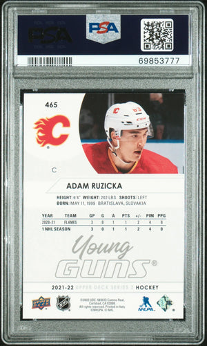2021-22 Upper Deck Series 2 Young Guns Rookie Adam Ruzicka RC PSA 10 