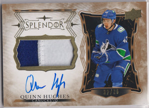 2021-22 Upper Deck Splendor Autograph Patch Quinn Hughes Auto /36 