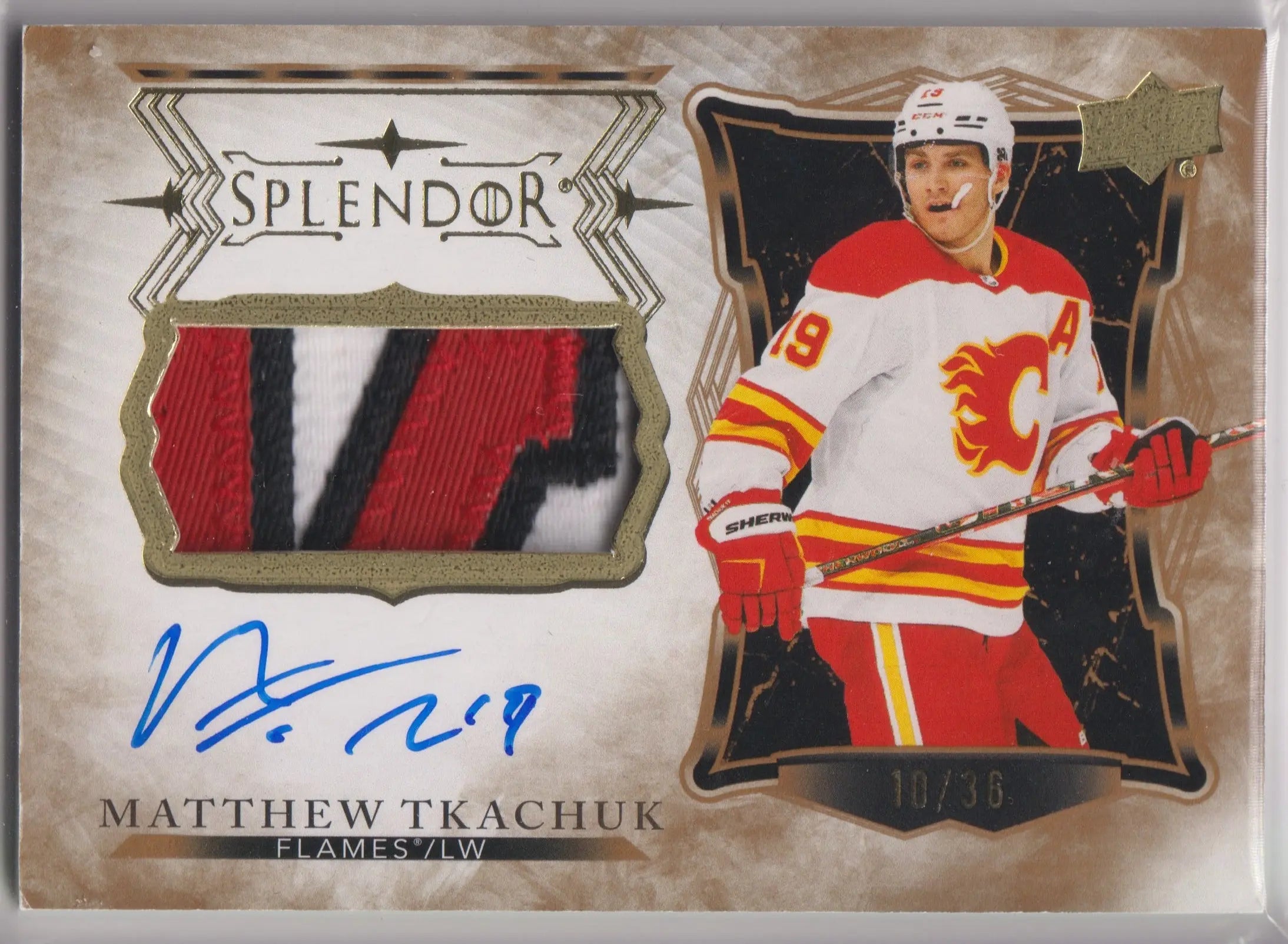 2021-22 Upper Deck Splendor Patch Autograph Matthew Tkachuk Auto /36 