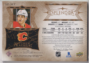 2021-22 Upper Deck Splendor Patch Autograph Matthew Tkachuk Auto /36 