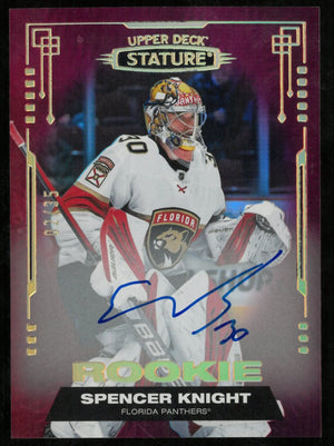 2021-22 Upper Deck Stature Spencer Knight RC Rookie Pink Auto /35 