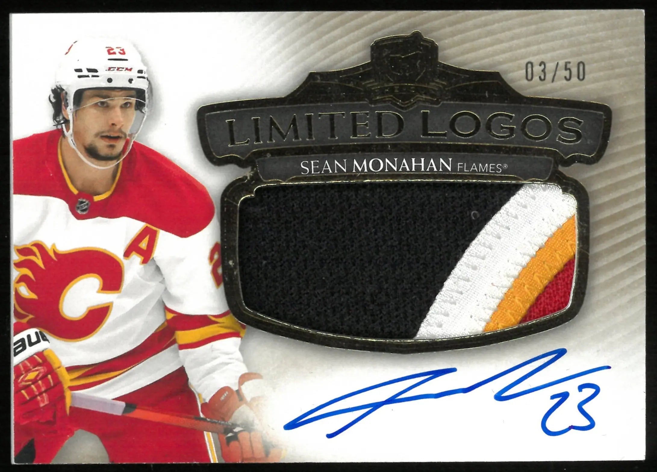 2021-22 Upper Deck The Cup Limited Logos Patch Auto Sean Monahan /50 