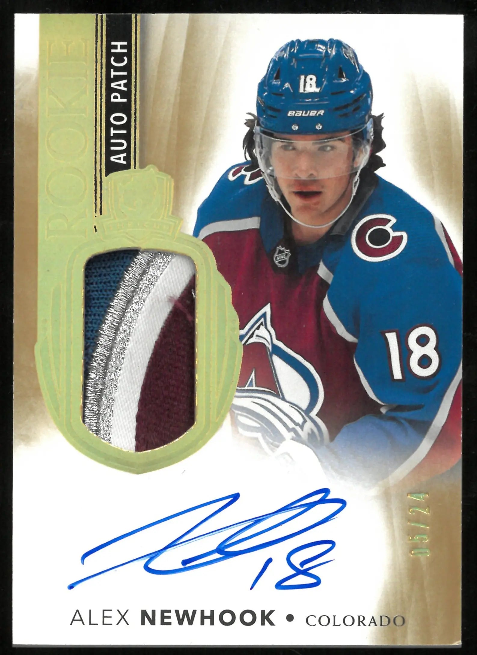 2021-22 Upper Deck The Cup Rookie Auto Patch Alex Newhook /24 