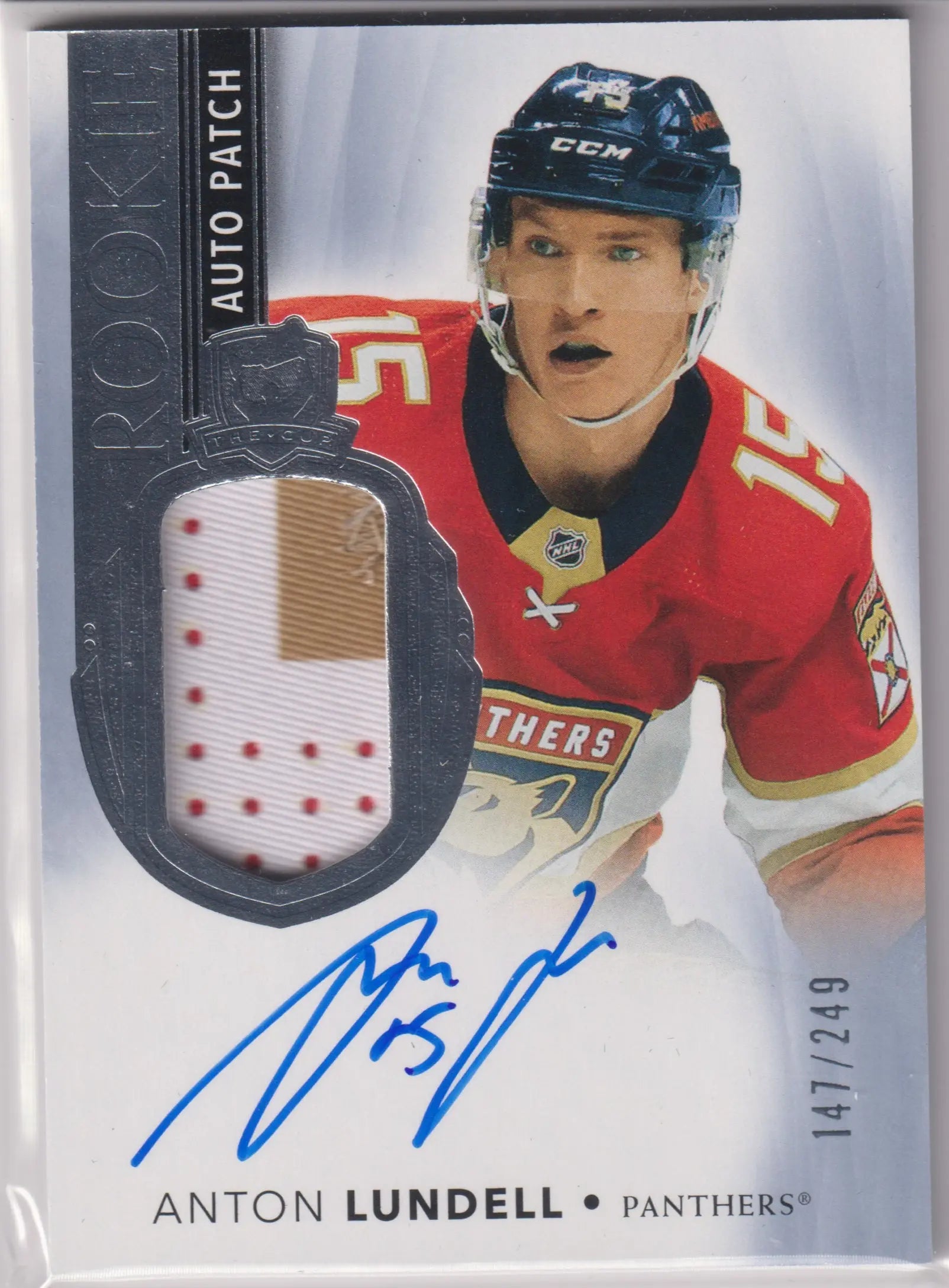 2021-22 Upper Deck The Cup Rookie Patch Autograph Anton Lundell Auto /249 RC 