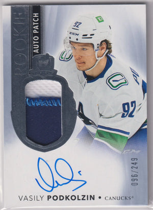 2021-22 Upper Deck The Cup Rookie Patch Autograph Vasily Podkolzin Auto /249 RC 