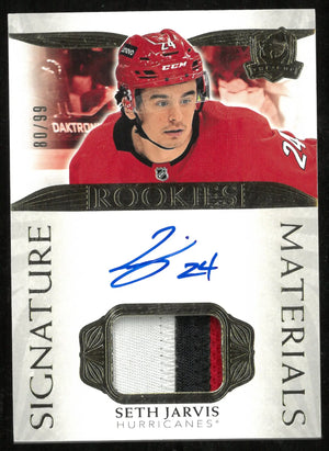 2021-22 Upper Deck The Cup Signature Material Rookie Patch Auto Seth Jarvis /99 