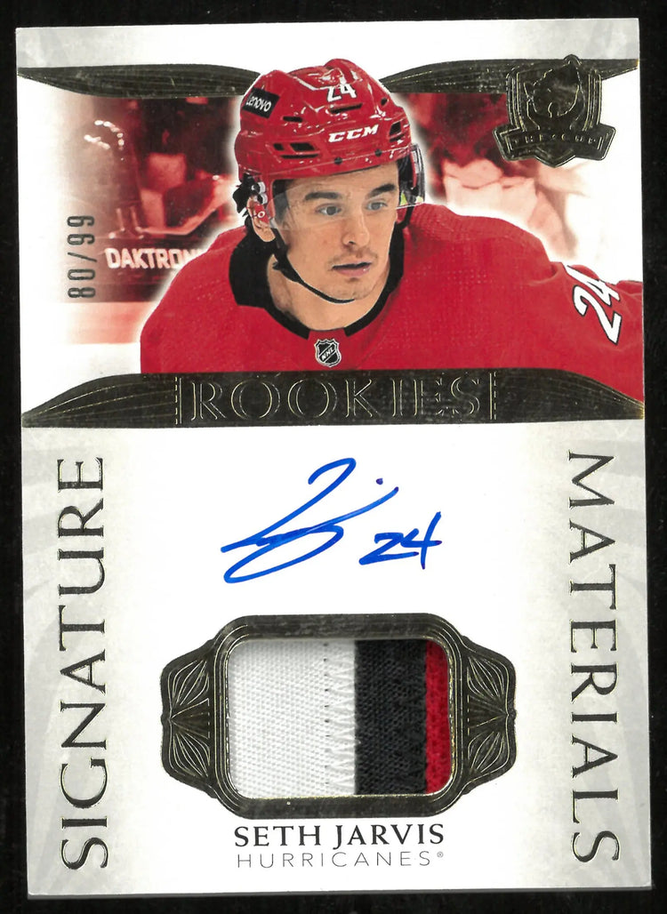 2021-22 Upper Deck The Cup Signature Material Rookie Patch Auto Seth Jarvis /99 