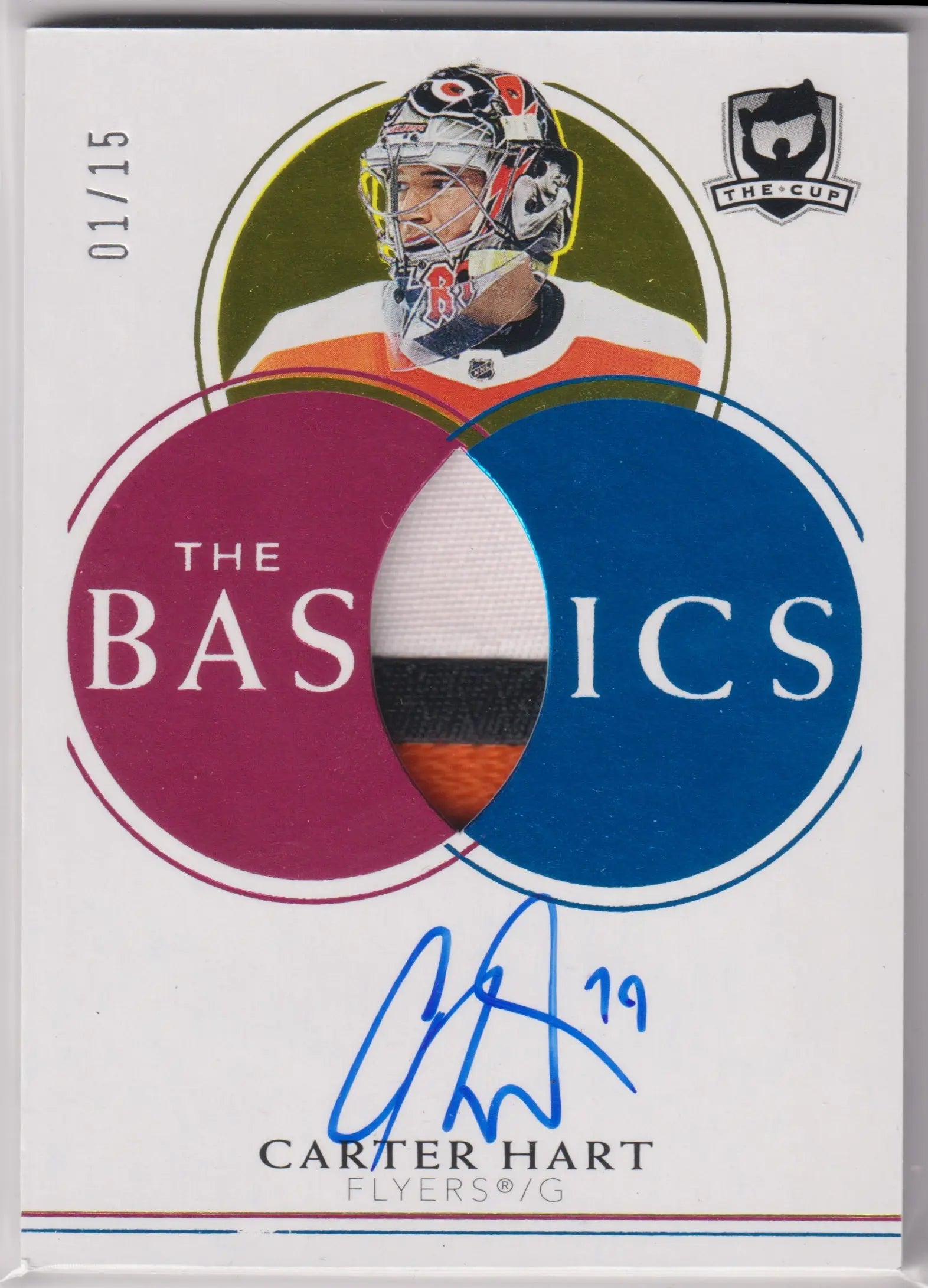 2021-22 Upper Deck The Cup The Basics Patch Autograph Carter Hart Auto /15 