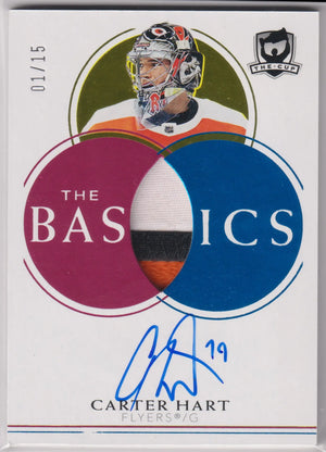 2021-22 Upper Deck The Cup The Basics Patch Autograph Carter Hart Auto /15 