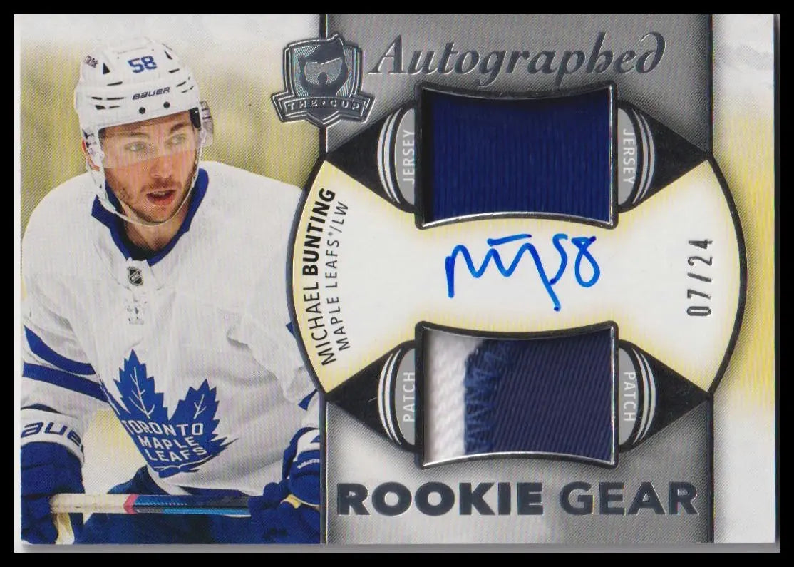 2021-22 Upper Deck The Cup #RG-MB Michael Bunting Autographed Rookie Gear #/24 