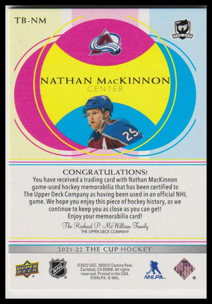2021-22 Upper Deck The Cup #TB-NM Nathan MacKinnon The Basics Patch #/25 