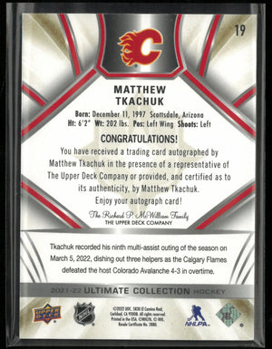 2021-22 Upper Deck Ultimate Collection Matthew Tkachuk Autograph Auto /35 