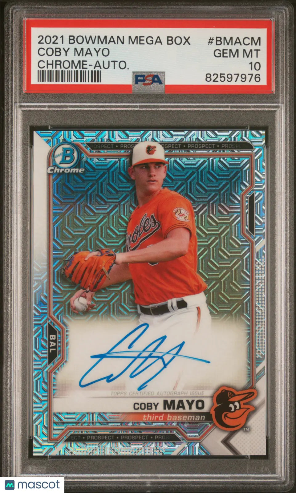 2021 Bowman Mega Box Chrome Autographs Coby Mayo Auto PSA 10 