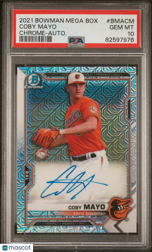 2021 Bowman Mega Box Chrome Autographs Coby Mayo Auto PSA 10 