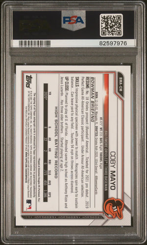 2021 Bowman Mega Box Chrome Autographs Coby Mayo Auto PSA 10 