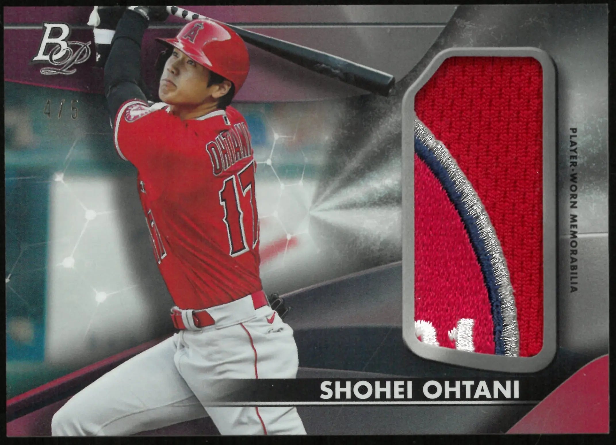 2021 Bowman Platinum Baseball Shohei Ohtani Platinum Patch /5 