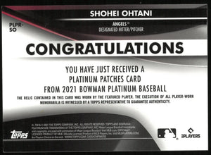 2021 Bowman Platinum Baseball Shohei Ohtani Platinum Patch /5 