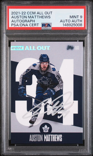 2021 CCM All Out Autograph Auston Matthews /500 Auto PSA 9 Auto A 