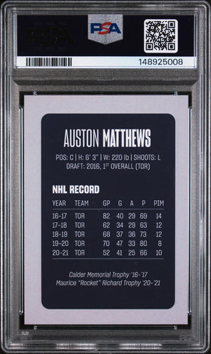 2021 CCM All Out Autograph Auston Matthews /500 Auto PSA 9 Auto A 