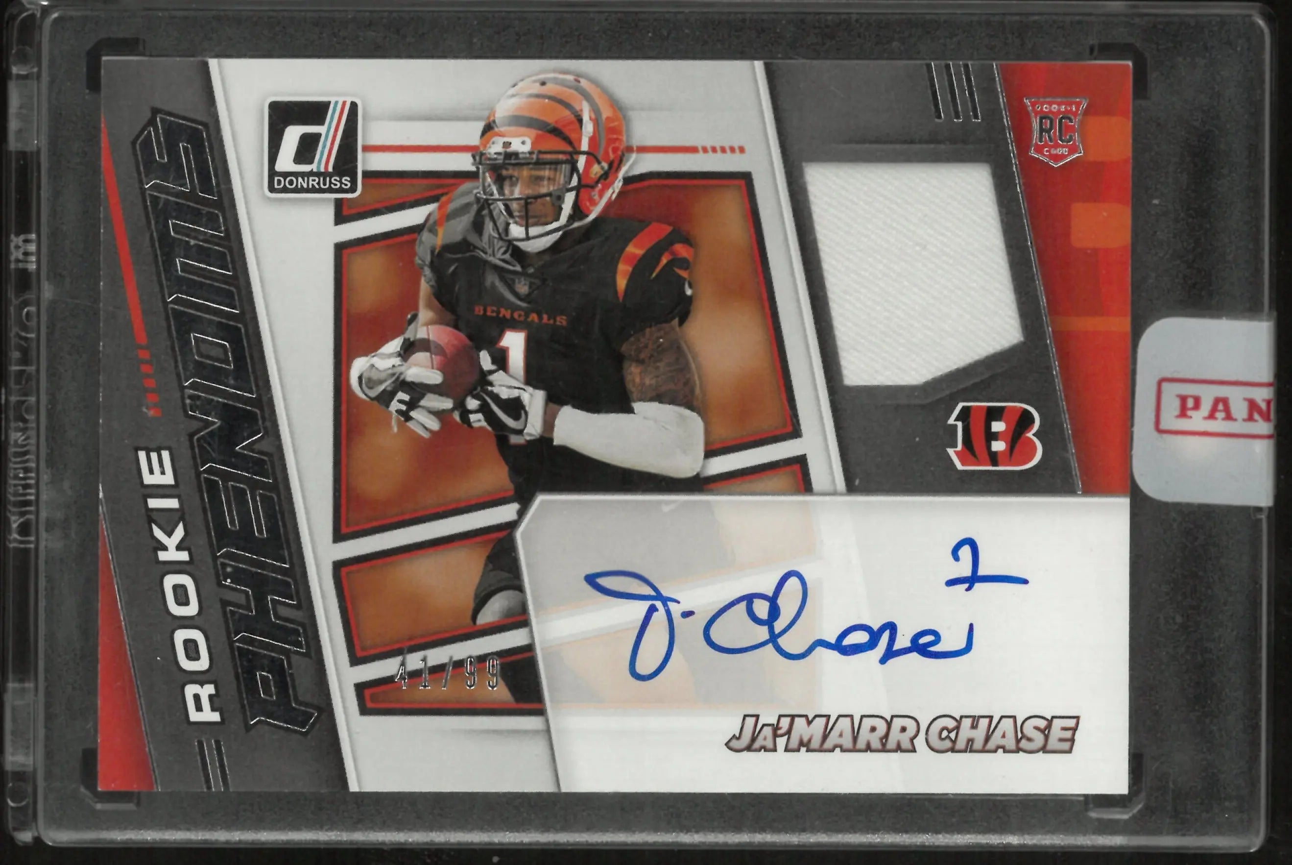 2021 Donruss Football Ja'Marr Chase RC Rookie Phenoms Patch Auto /99 