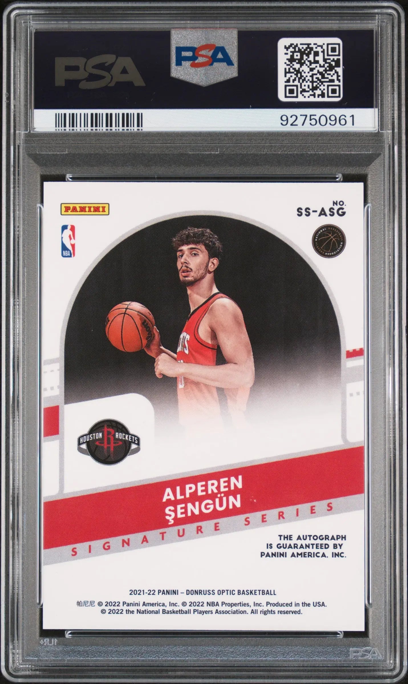 2021 Donruss Optic Signature Series Auto Alperen Sengun RC Rookie PSA 10 