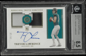 2021 Encased RC Dual Swatch Signatures Auto Gold Trevor Lawrence BGS 8.5 /10 