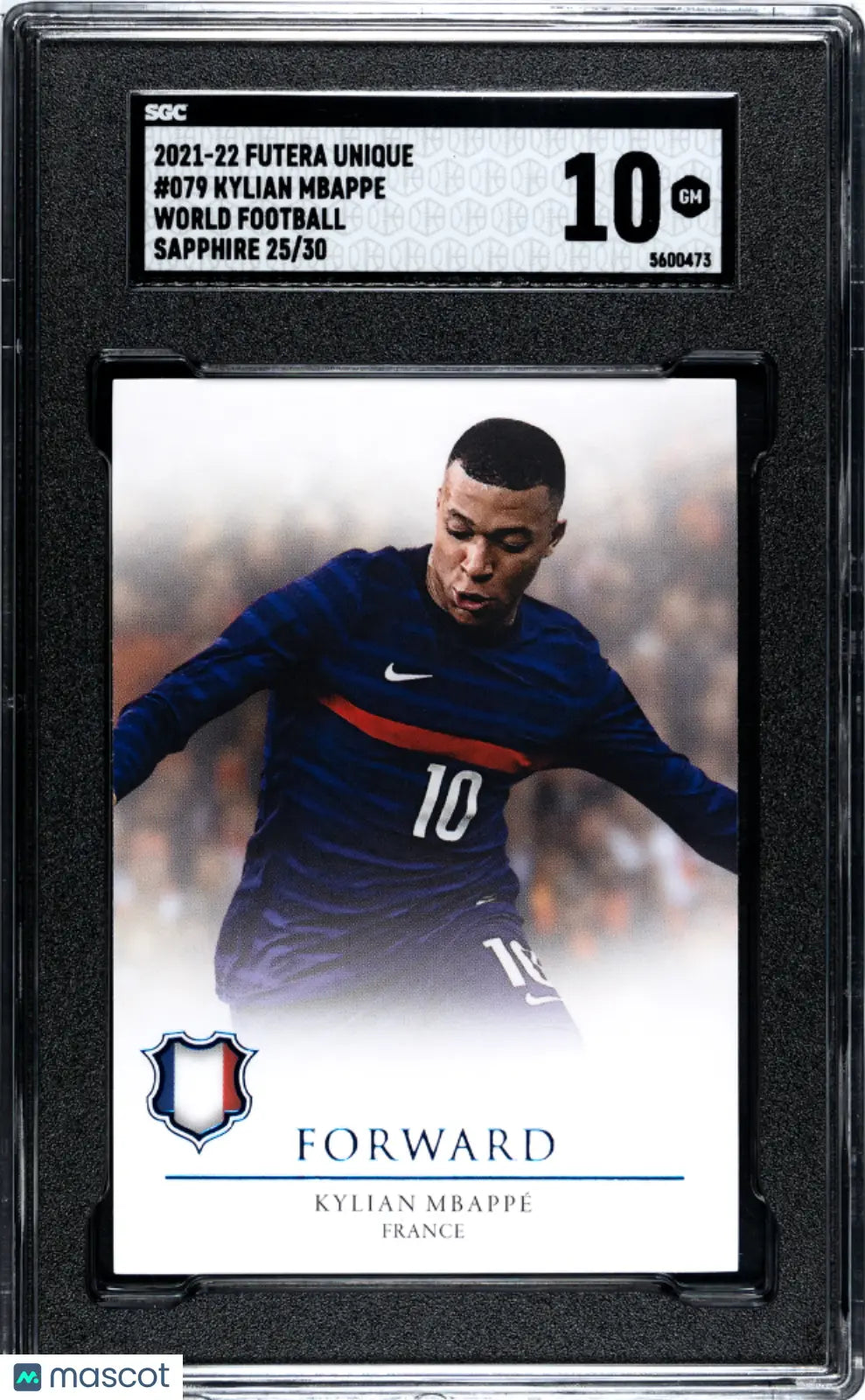 Rare 2021 Futera Kylian Mbappe Card - Sapphire SGC 10