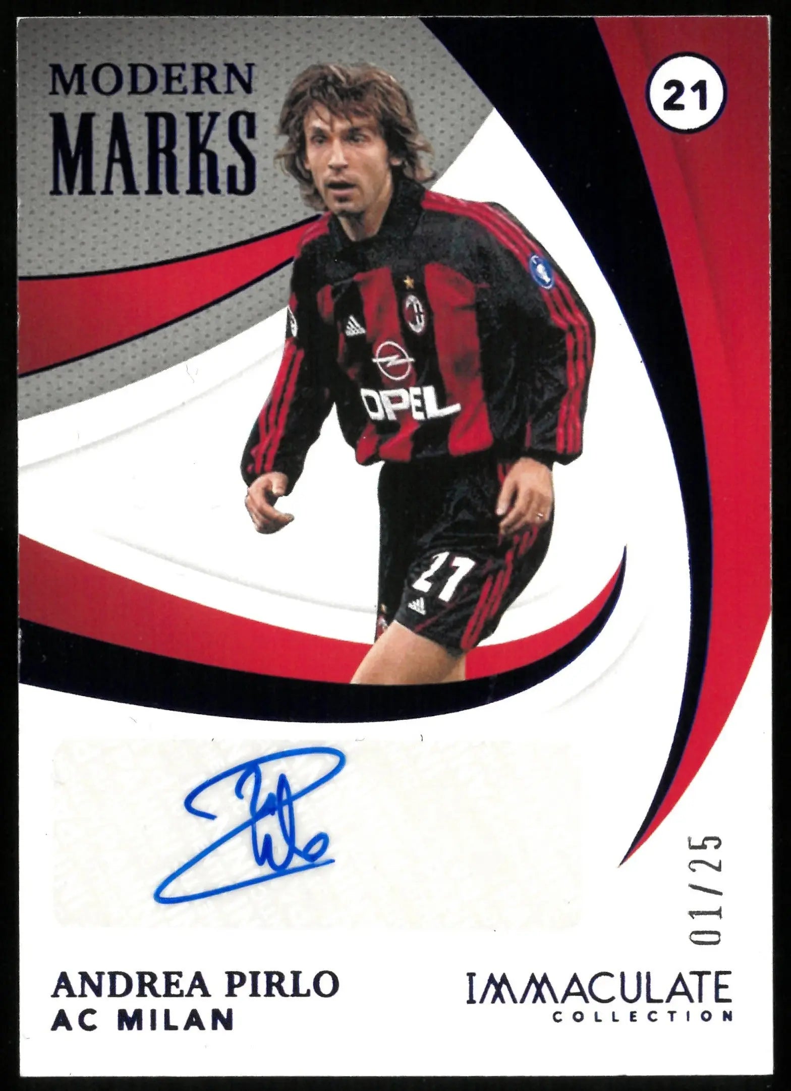 2021 Immaculate Soccer Andrea Pirlo Sapphire Modern Marks Auto /25 