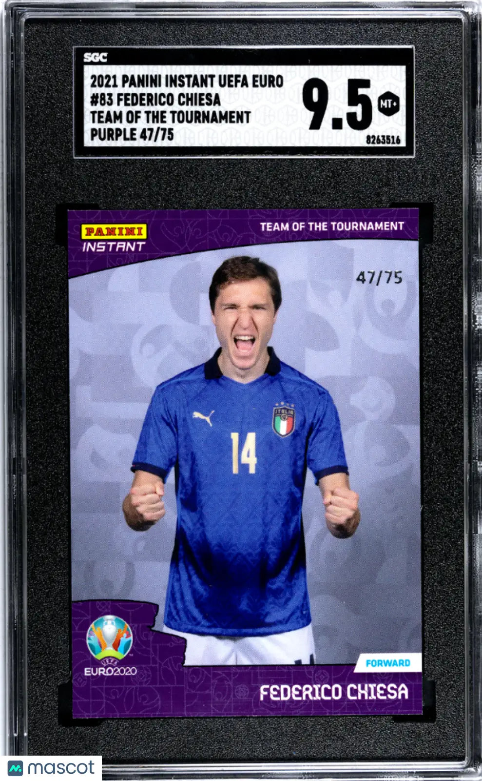 2021 Instant UEFA Euro Federico Chiesa Team Of The Tournament Purple SGC 9.5 /75 