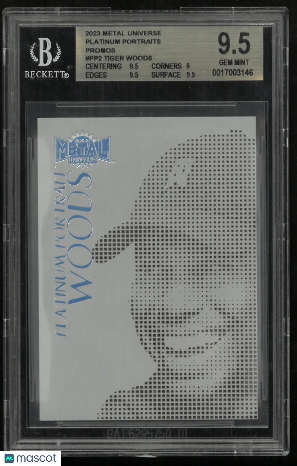 2021 Metal Universe Platinum Portraits Diamond Club Tiger Woods #PP2 BGS 9.5 