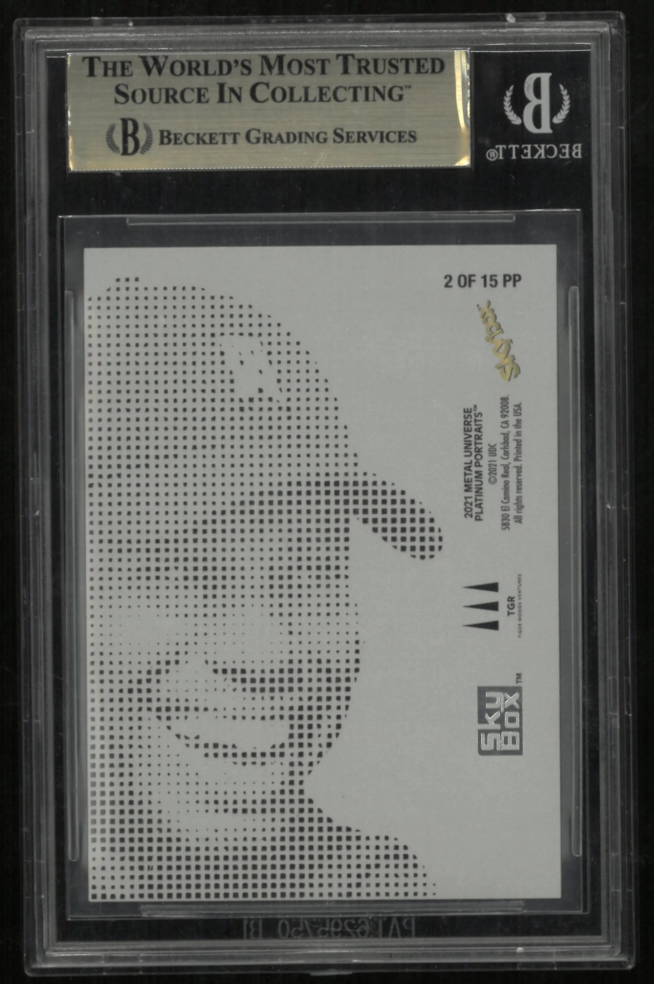 2021 Metal Universe Platinum Portraits Diamond Club Tiger Woods #PP2 BGS 9.5 