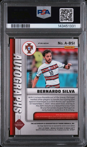 2021 Mosaic FIFA Rd To WC Bernardo Silva Auto MS Orange Fluorescent PSA 10 /50 