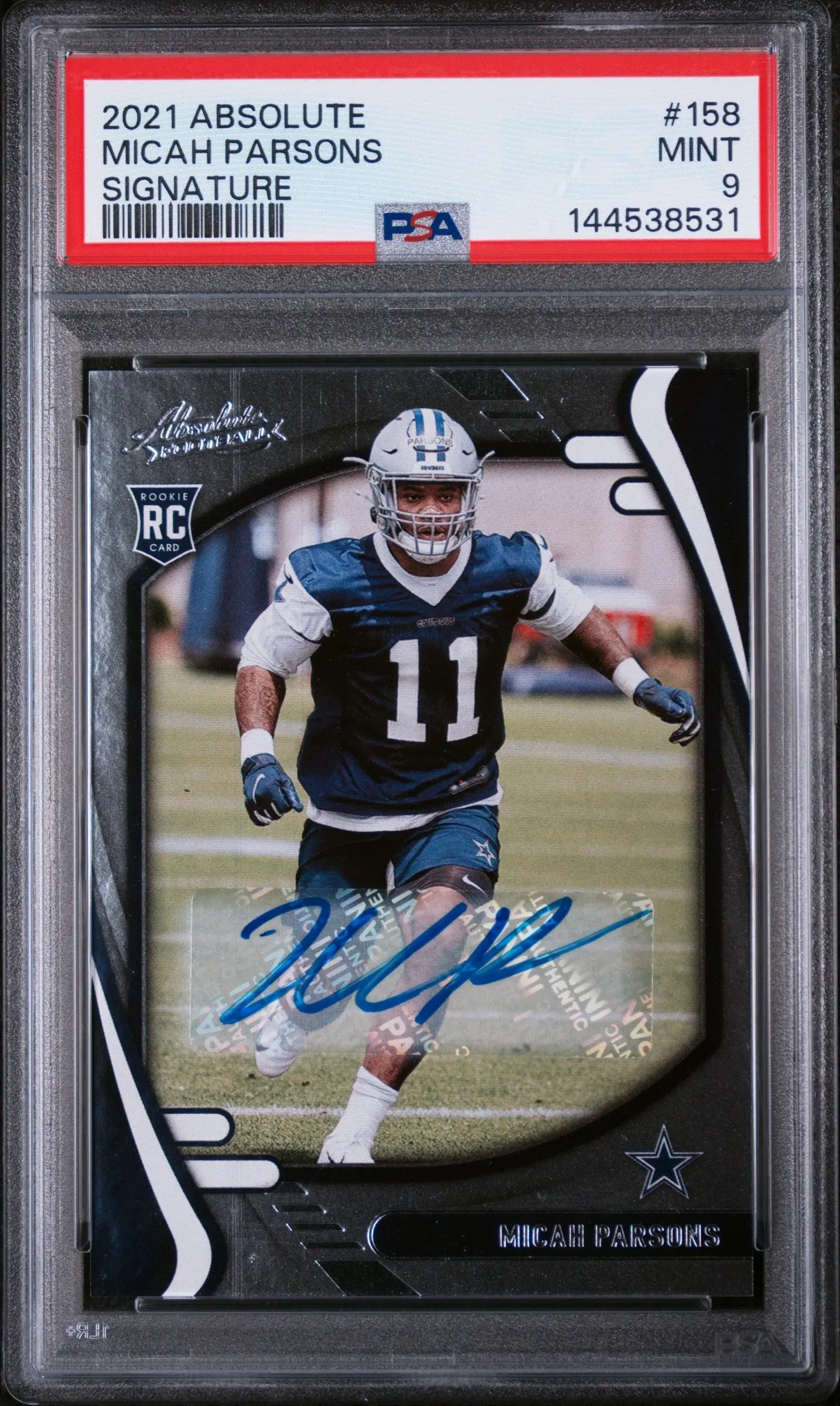 2021 Panini Absolute Rookie Autograph Micah Parsons RC Auto Signature PSA 9 