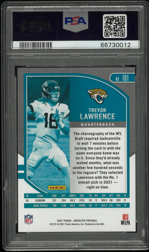 2021 Panini Absolute Trevor Lawrence RC Rookie Red Squares PSA 10 /499 