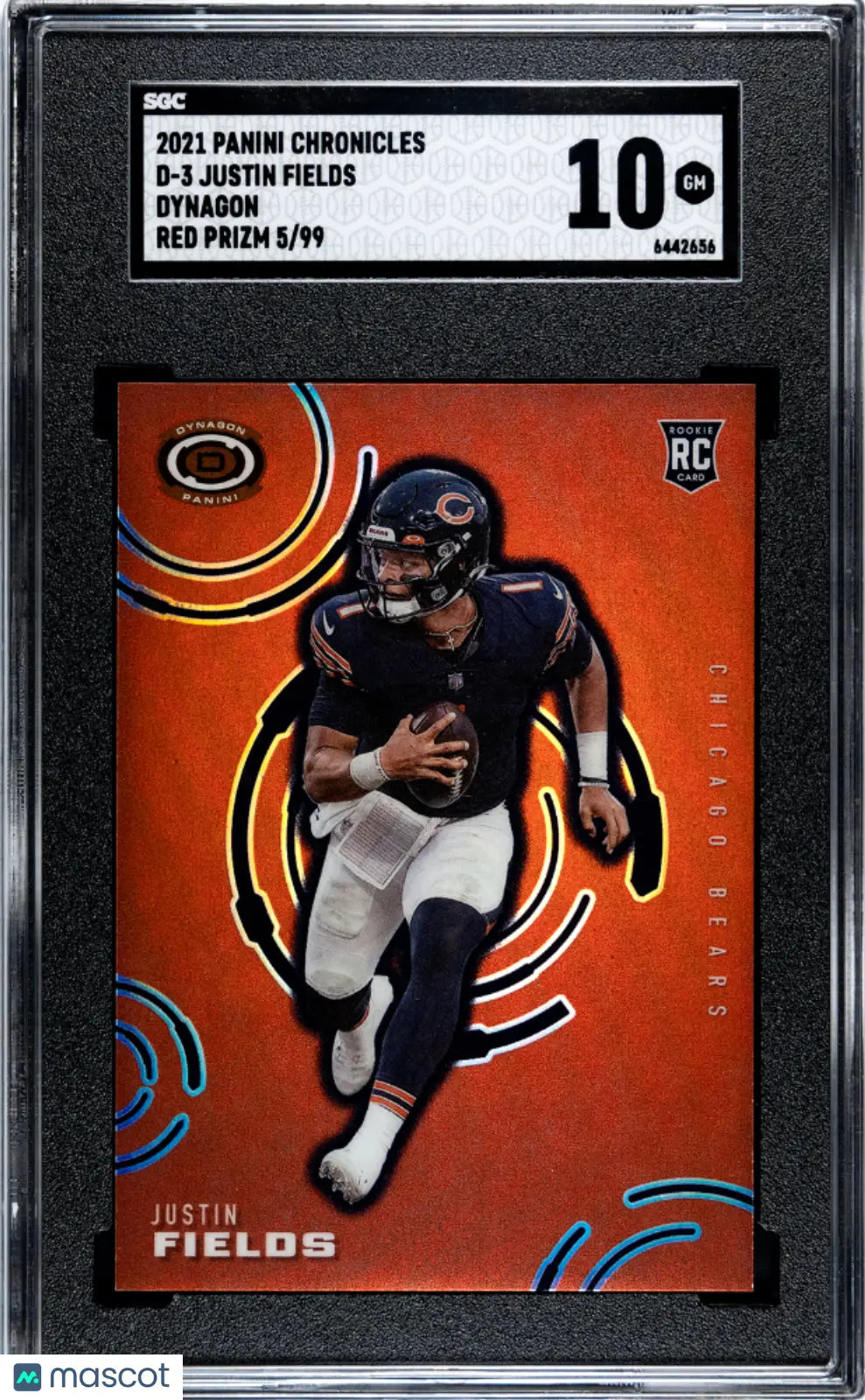 2021 Panini Chronicles SGC 10 Justin Fields RC Dynagon Red Prizm /99 