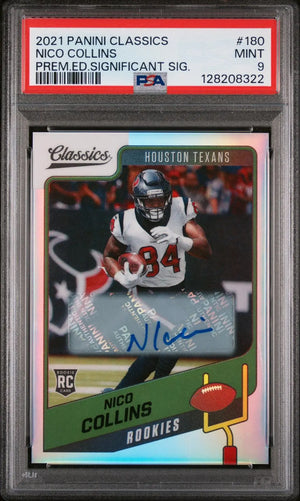 2021 Panini Classics Rookie Autograph Nico Collins Auto RC PSA 9 