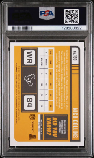 2021 Panini Classics Rookie Autograph Nico Collins Auto RC PSA 9 