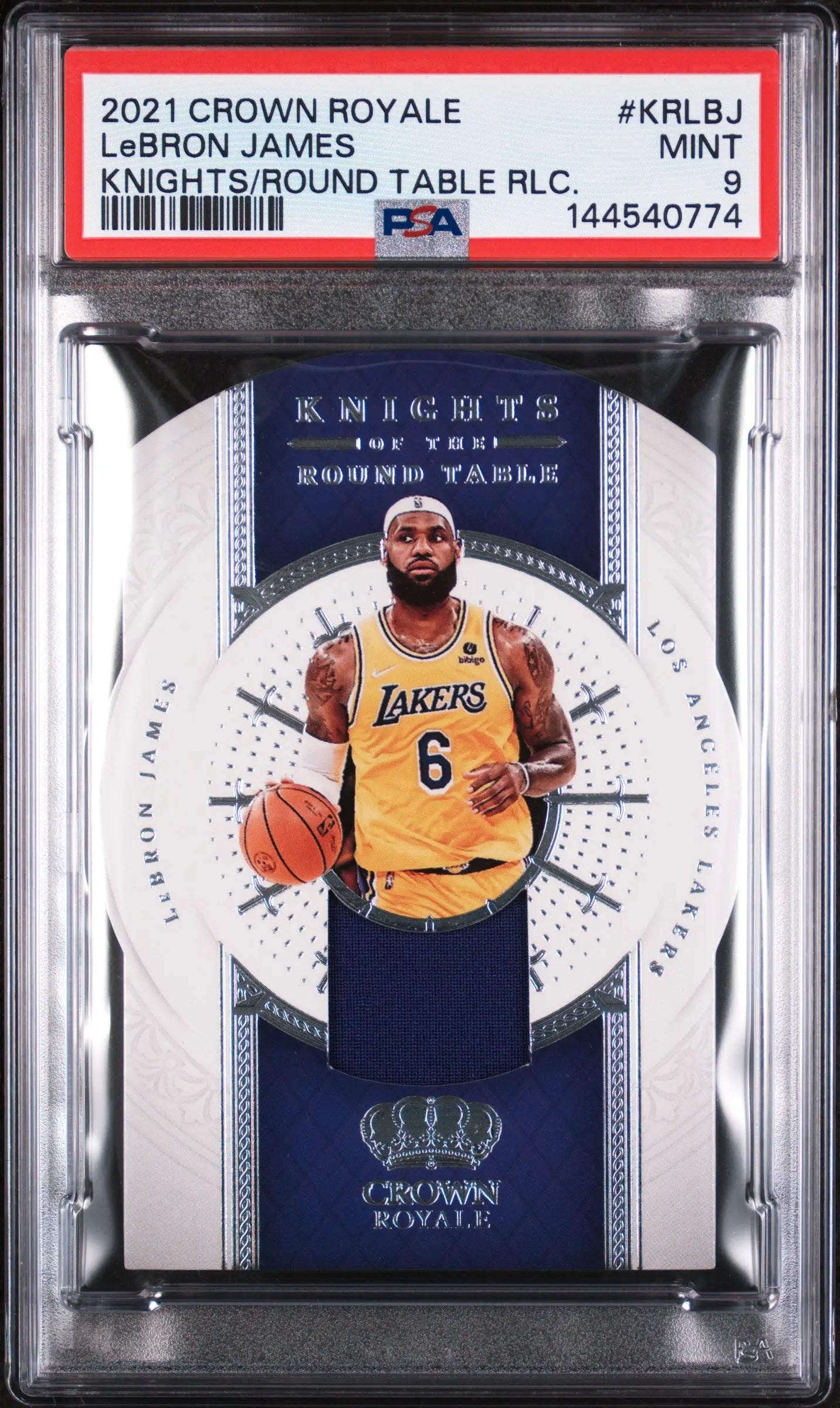 2021 Panini Crown Royale Knights Of The Round Table Relics LeBron James PSA 9 