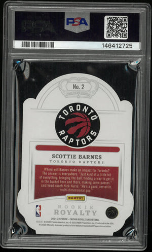 2021 Panini Crown Royale Rookie Royalty Scottie Barnes Asia Gold /10 RC PSA 8 