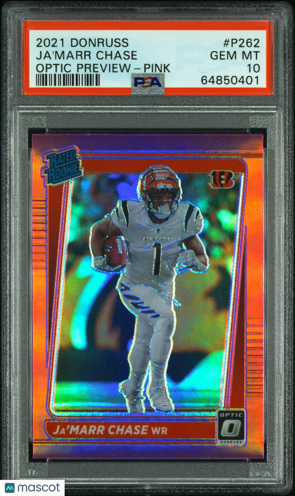 2021 Panini Donruss Ja'marr Chase #P262 Optic Preview Pink PSA 10 