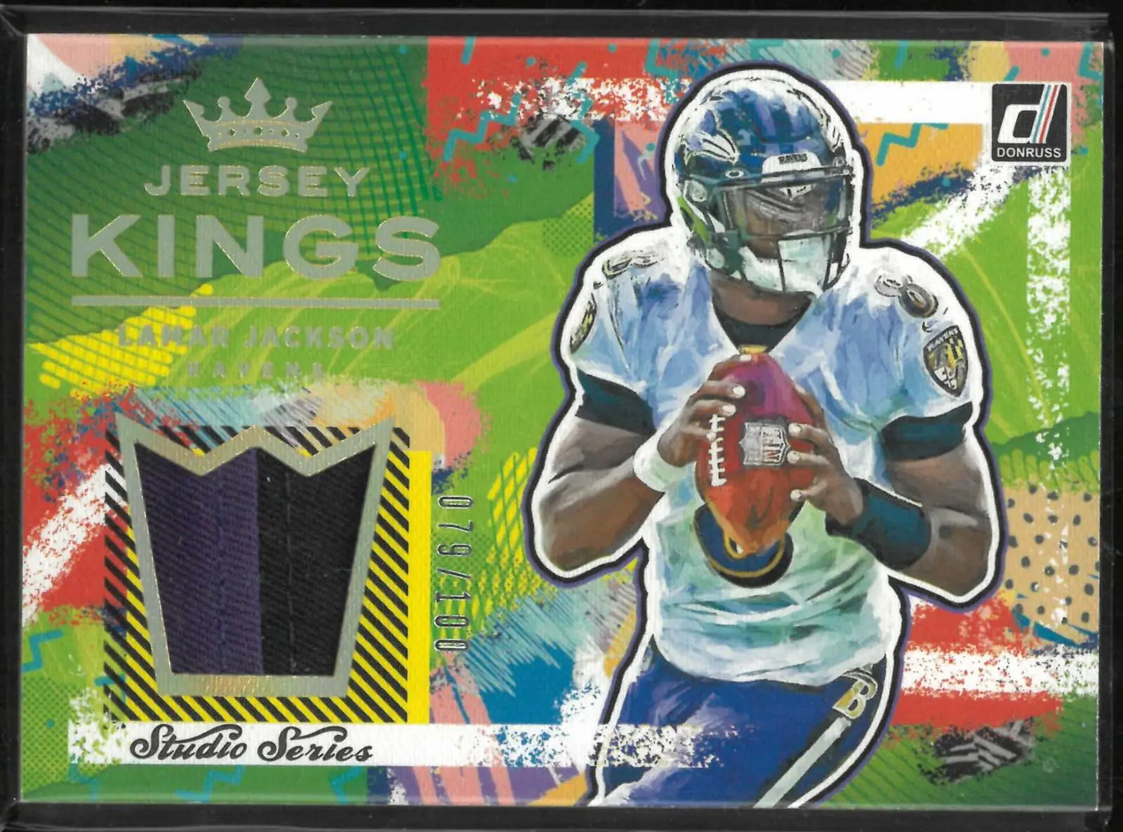 2021 Panini Donruss Jersey Kings Studio Series Patch Lamar Jackson Player Worn 
