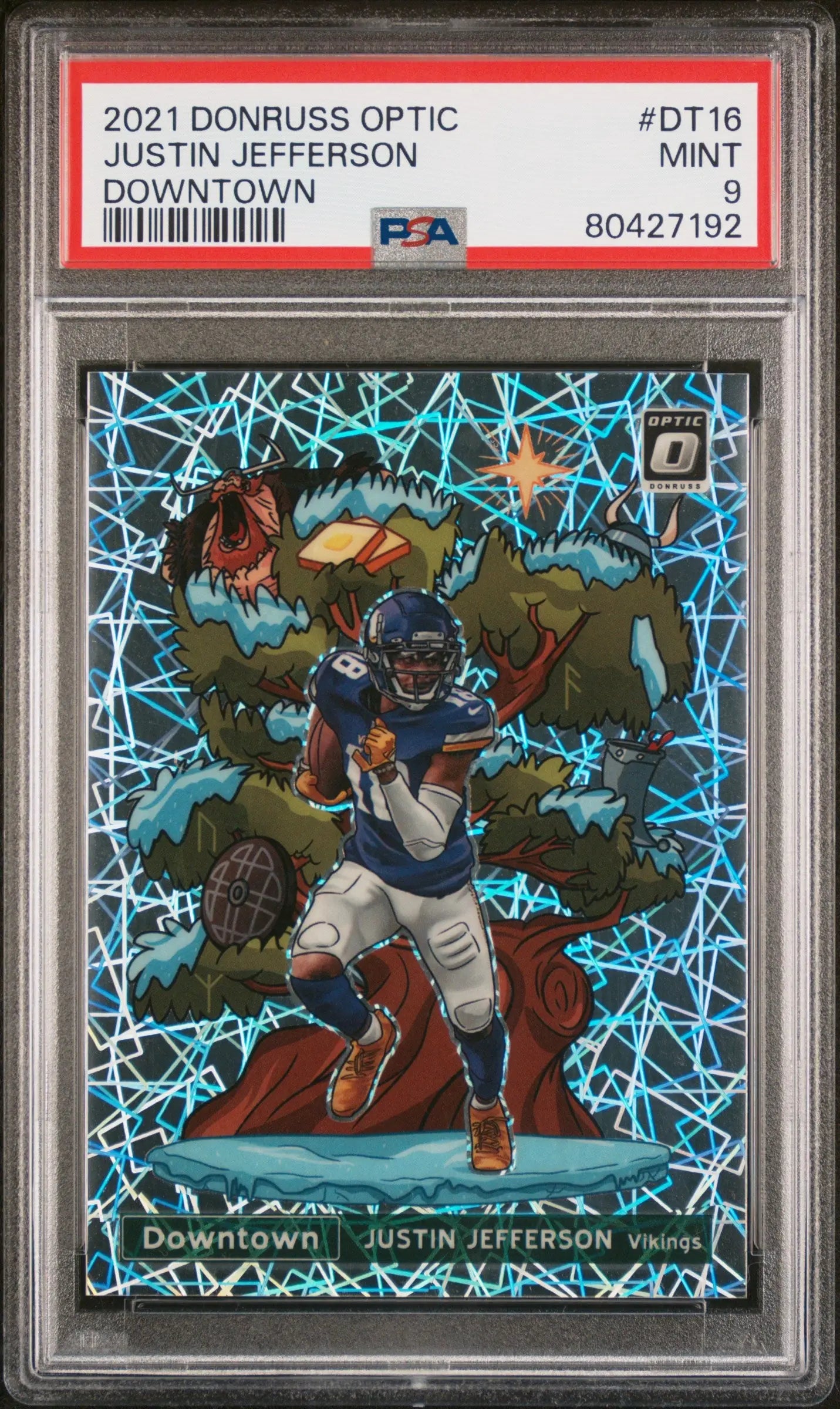 2021 Panini Donruss Optic Downtown Justin Jefferson PSA 9 
