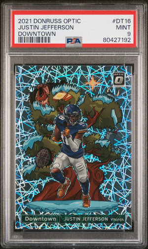 2021 Panini Donruss Optic Downtown Justin Jefferson PSA 9 