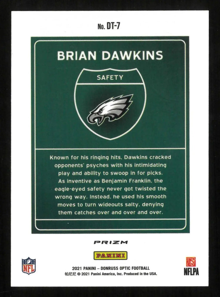 2021 Panini Donruss Optic Football Brian Dawkins Downtown! Prizm 