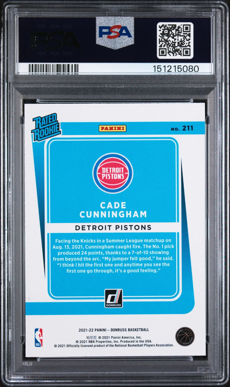 2021 Panini Donruss Rated Rookie Cade Cunningham Choice RC PSA 9 
