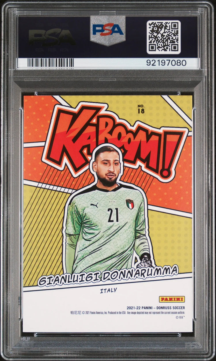 2021 Panini Donruss Road To Qatar Kaboom! Gianluigi Donnarumma #18 PSA 10 