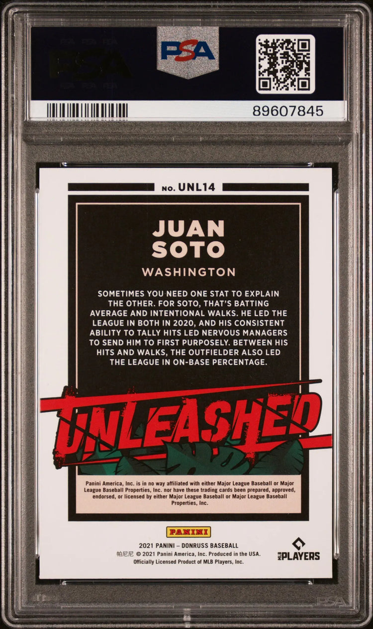 2021 Panini Donruss Unleashed Juan Soto Rapture PSA 10 