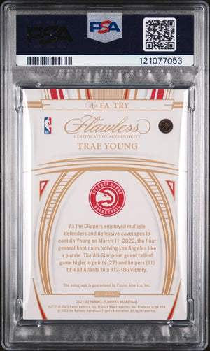 2021 Panini Flawless Basketball Autographs Auto Trae Young Ruby /15 PSA 9 