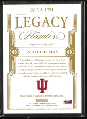 2021 Panini Flawless Legacy Autographs Isiah Thomas Auto /60 