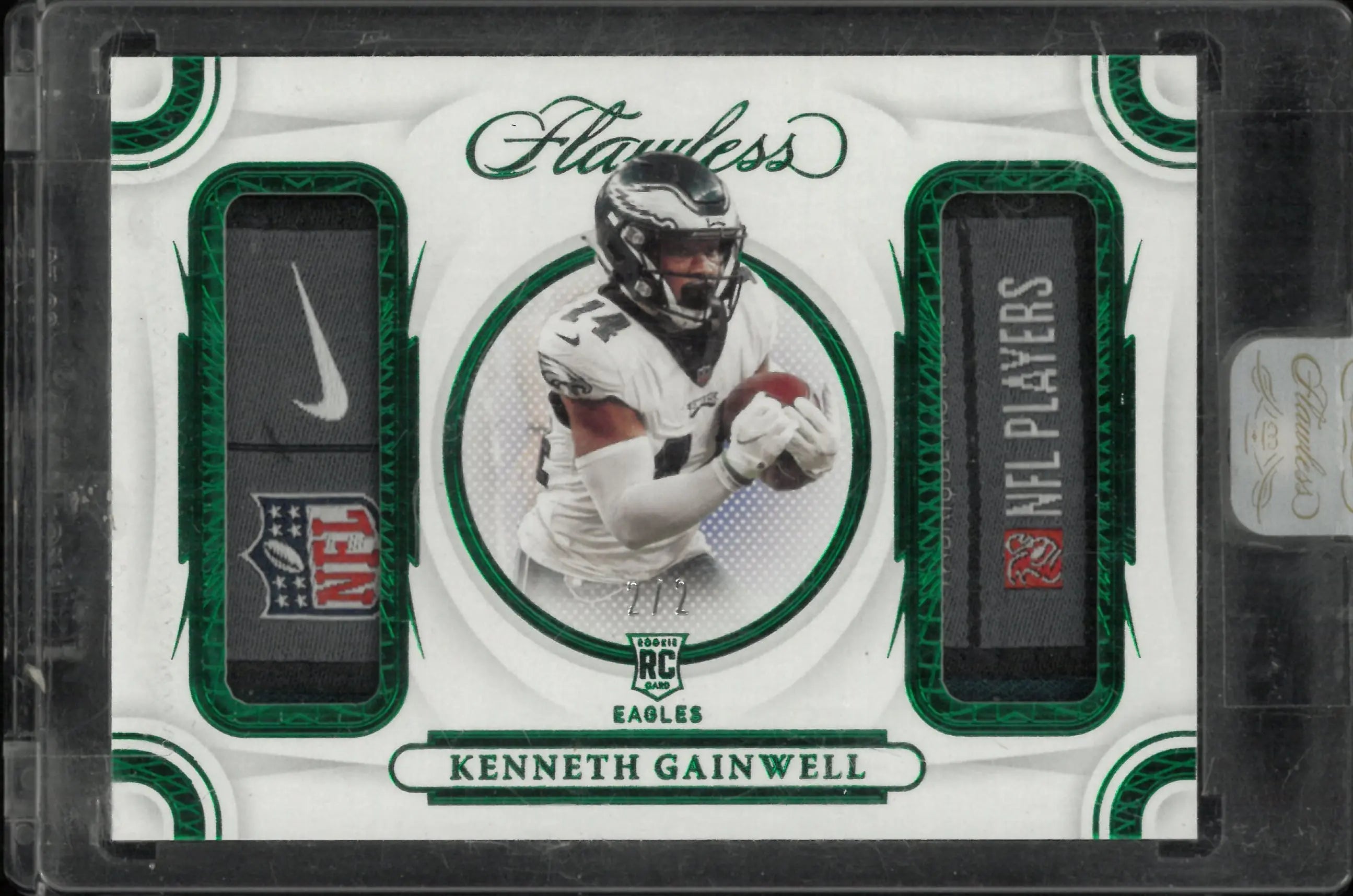 2021 Panini Flawless Rookie Patch Kenneth Gainwell Green /2 RC 